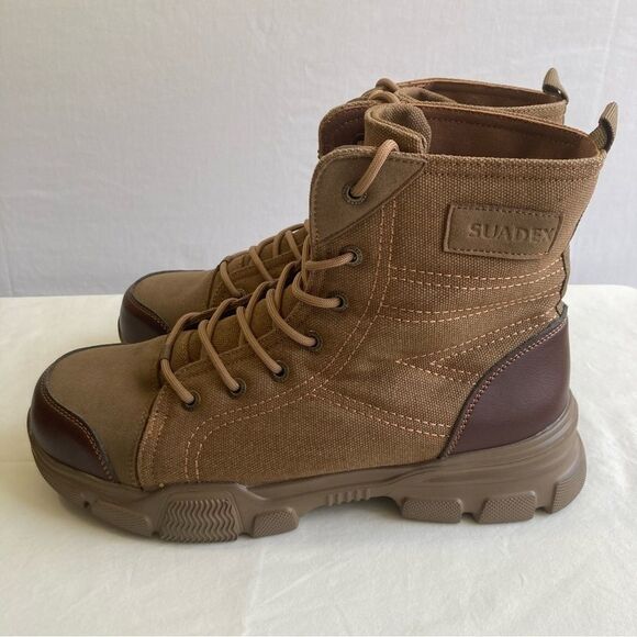 DUNE SUADEX Steel Toe Military Safety Boots Khaki Lace Up Lightweight Size 44 EU main image 3